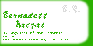 bernadett maczai business card